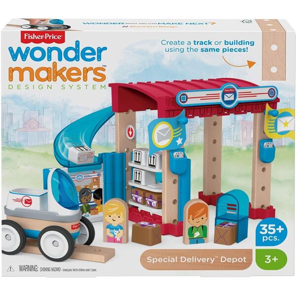 

Деревянный конструктор Fisher-Price Wonder Makers Design System Special Delivery Depot Прайс Почта(GFJ14)