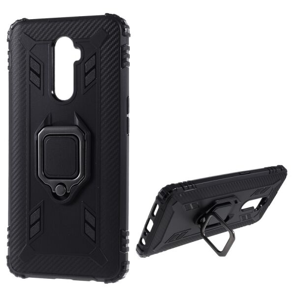 

Чехол накладка для Realme X2 Pro RMX1931 противоударный с магнитным кольцом, Shell, Черный