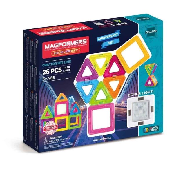 

Конструктор магнитный Magformers Neon LED 26 деталей со световым элементом (63304)