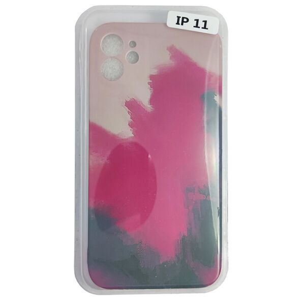 

Чехол Silicone Water Print iPhone 11 Mix Color Red