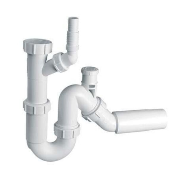 

Сифон для кухонной мойки McAlpine клик/клак 1,1/2x50 белый TP31VW50