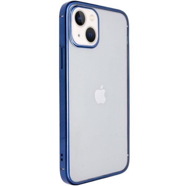 

Прозрачный силиконовый чехол глянцевая окантовка Full Camera для Apple iPhone 13 (6.1") Синий
