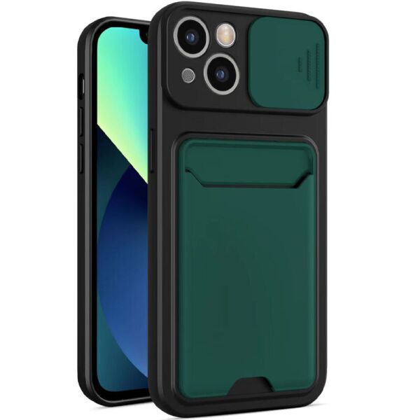 

TPU+PC чехол Card Holder для Xiaomi Redmi Note 9s / Note 9 Pro / Note 9 Pro Max Зеленый