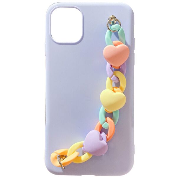 

Чехол Chained Heart c подвесной цепочкой для Apple iPhone 13 mini (5.4") Lilac Blue