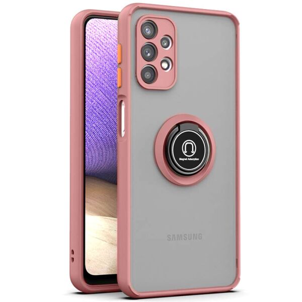 

TPU+PC чехол Crystal Ring 360 для Samsung Galaxy A32 4G Розовый