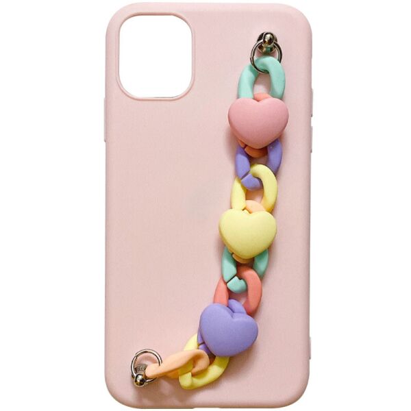 

Чехол Chained Heart c подвесной цепочкой для Apple iPhone 13 mini (5.4") Pink Sand