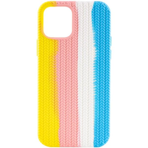 

Чехол Silicone case Full Braided для Apple iPhone 13 Pro Max (6.7") Желтый / Голубой