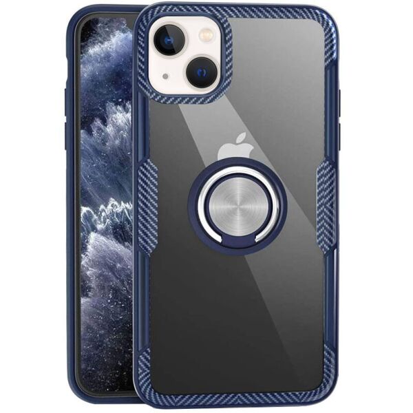 

TPU+PC чехол Deen CrystalRing for Magnet (opp) для Apple iPhone 13 mini (5.4") Бесцветный / Темно-синий