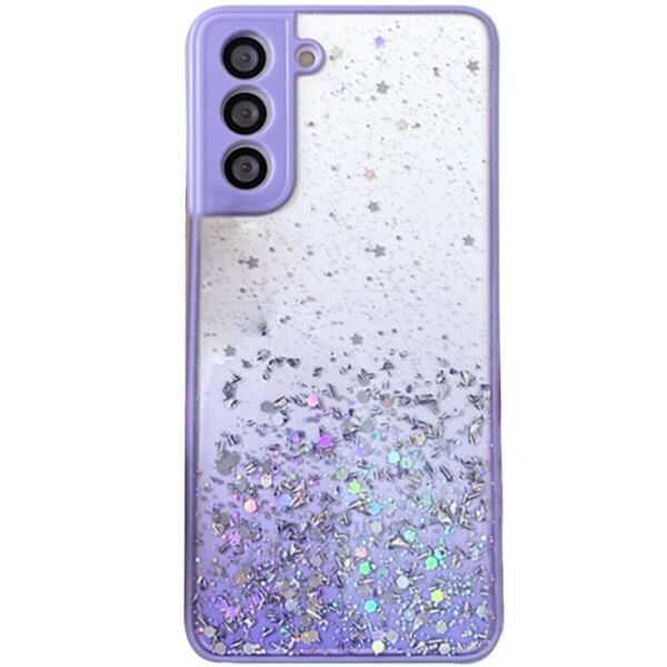 

TPU чехол Spangle star с защитой камеры для Samsung Galaxy A03s Сиреневый