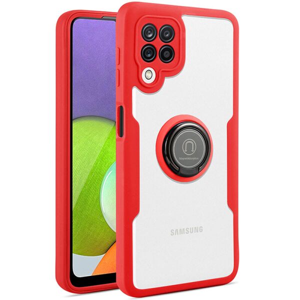 

TPU+PC чехол Crystal Ring 360 для Samsung Galaxy A22 4G Розовый