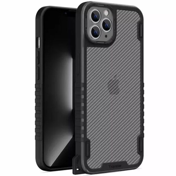 

Чехол TPU+PC TRAVEL Carbon для Apple iPhone 12 Pro Max (6.7") Черный