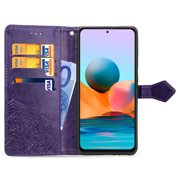 

Кожаный чехол (книжка) Art Case с визитницей для Xiaomi Redmi Note 10 Pro / 10 Pro Max Фиолетовый