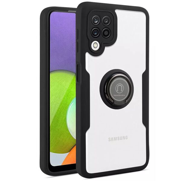 

TPU+PC чехол Crystal Ring 360 для Samsung Galaxy A52 4G / A52 5G / A52s Черный
