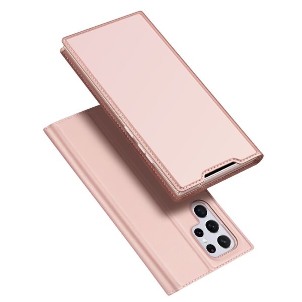 

Чехол-книжка Dux Ducis с карманом для визиток для Samsung Galaxy S22 Ultra Rose Gold