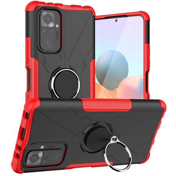 

Ударопрочный чехол Protective Ring для Xiaomi Redmi Note 10 / Note 10s Красный
