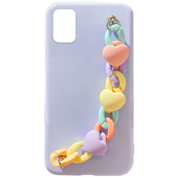

Чехол Chained Heart c подвесной цепочкой для Samsung Galaxy A51 Lilac Blue