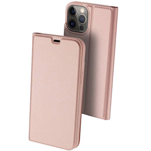 

Чехол-книжка Dux Ducis с карманом для визиток для Apple iPhone 13 Pro (6.1") Rose Gold