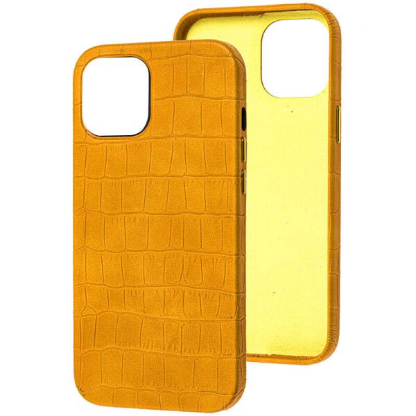 

Кожаный чехол Croco Leather для Apple iPhone 13 mini (5.4") Yellow