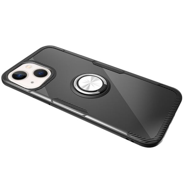 

TPU+PC чехол Deen CrystalRing for Magnet (opp) для Apple iPhone 13 mini (5.4") Бесцветный / Черный