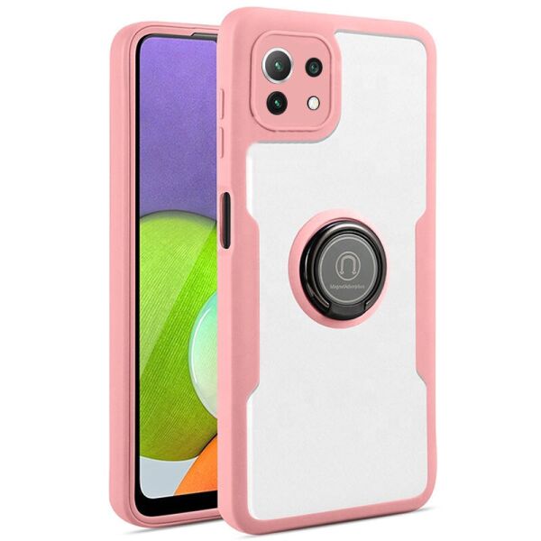 

TPU+PC чехол Crystal Ring 360 для Xiaomi Mi 11 Lite Розовый