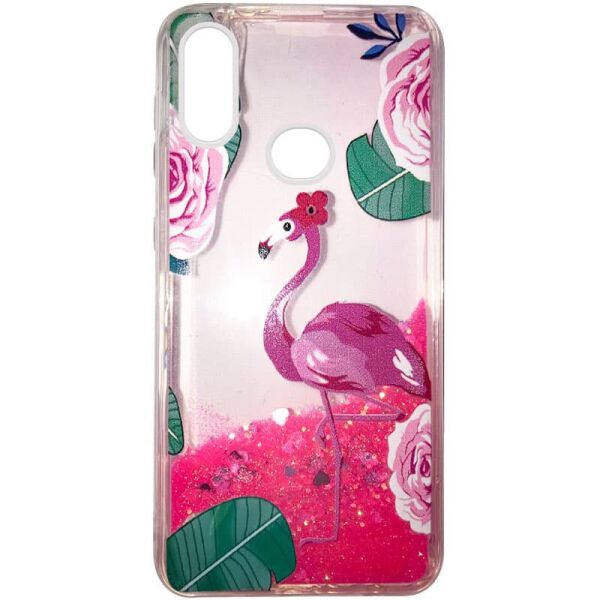 

TPU чехол с переливающимися блестками для Samsung Galaxy A31 Фламинго / Розы