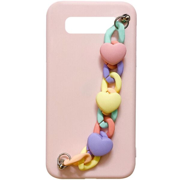 

Чехол Chained Heart c подвесной цепочкой для Samsung Galaxy S10 Pink Sand