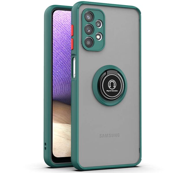 

TPU+PC чехол Crystal Ring 360 для Samsung Galaxy A32 4G Зеленый