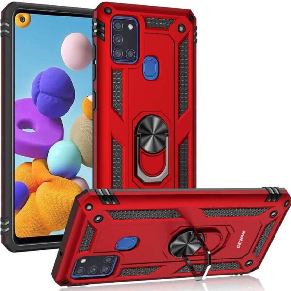 

Ударопрочный чехол Serge Ring for Magnet для Samsung Galaxy A21s Красный