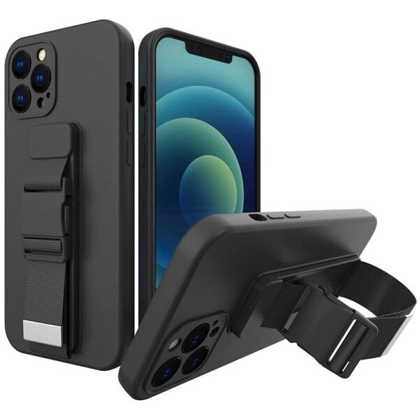 

TPU чехол Belt (with long strap) для Apple iPhone 12 Pro Max (6.7") Черный