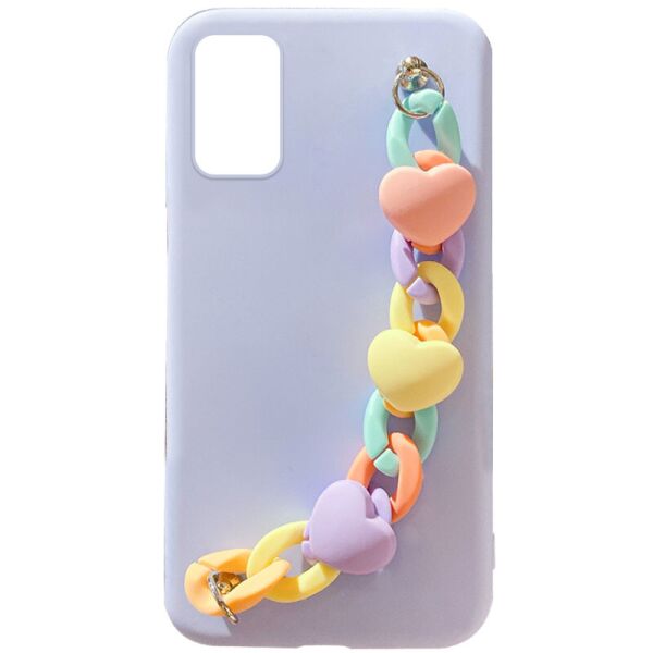 

Чехол Chained Heart c подвесной цепочкой для Samsung Galaxy M52 Lilac Blue