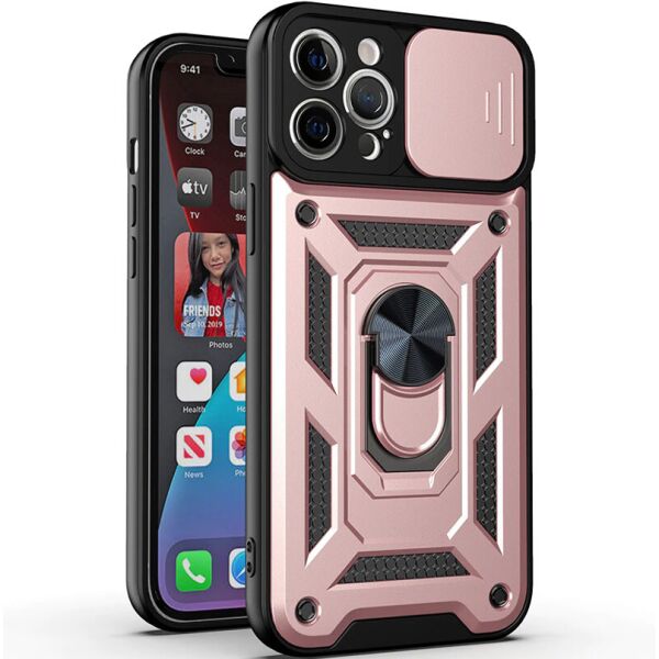 

Ударопрочный чехол Camshield Serge Ring for Magnet для Samsung Galaxy A12 / M12 Rose Gold