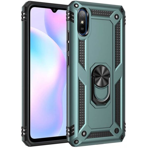 

Ударопрочный чехол Serge Ring for Magnet для Xiaomi Redmi 9A Зеленый