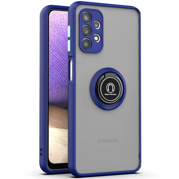 

TPU+PC чехол Crystal Ring 360 для Samsung Galaxy A32 4G Синий