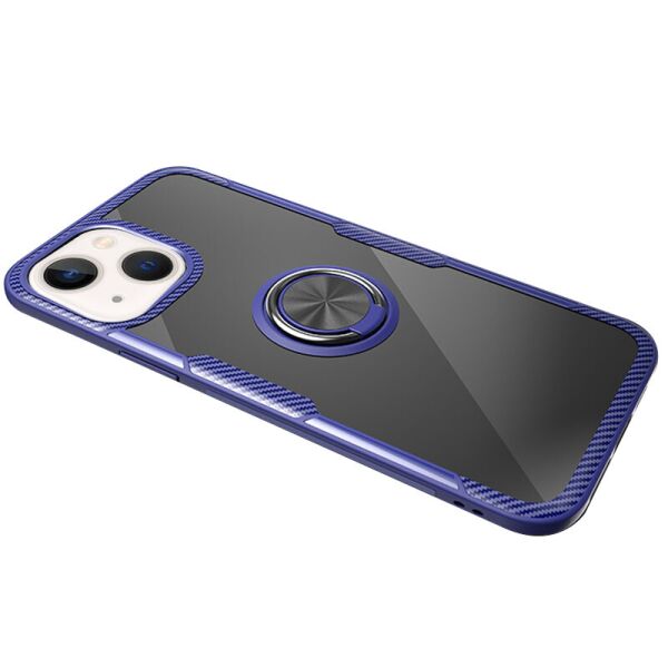

TPU+PC чехол Deen CrystalRing for Magnet (opp) для Apple iPhone 13 (6.1") Бесцветный / Синий