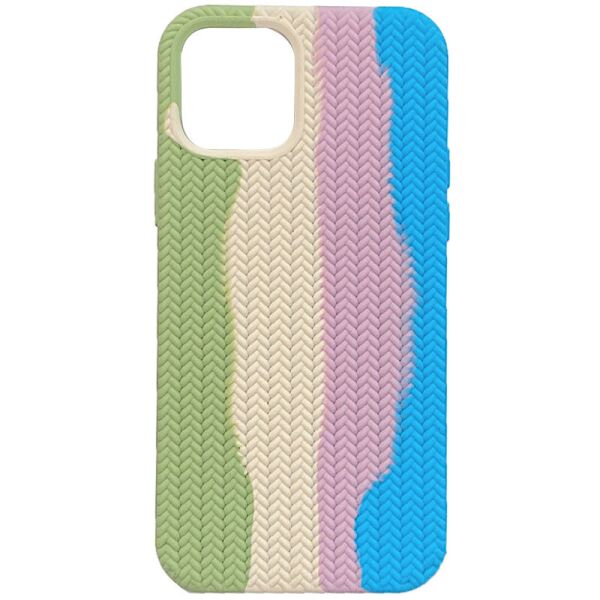 

Чехол Silicone case Full Braided для Apple iPhone 13 (6.1") Мятный / Голубой