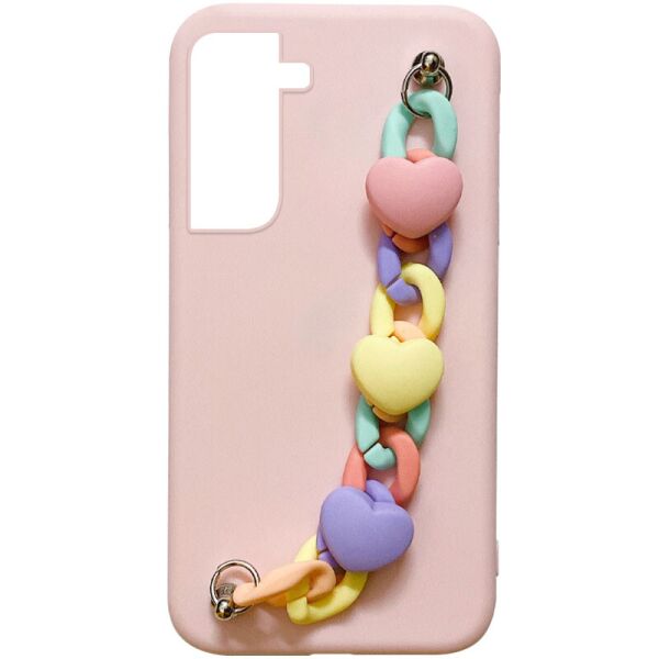 

Чехол Chained Heart c подвесной цепочкой для Samsung Galaxy S21 FE Pink Sand