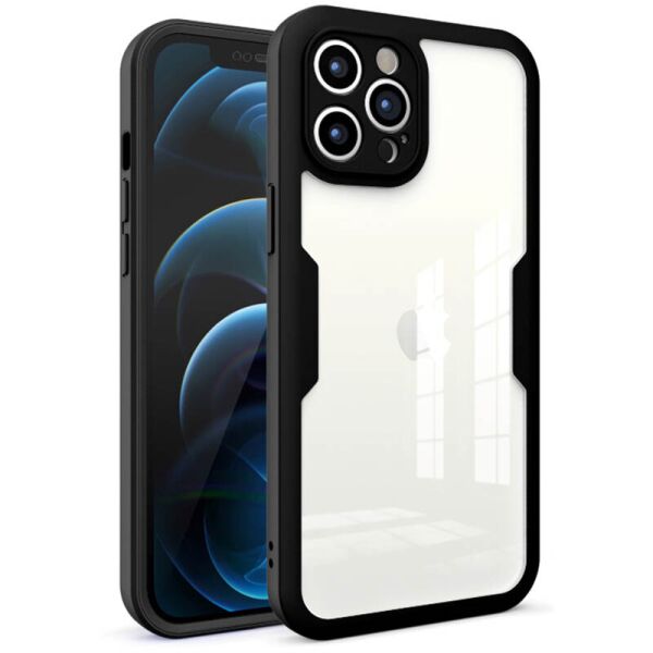 

TPU+PC чехол Crystal Ring 360 для Apple iPhone 13 Pro Max (6.7") Черный