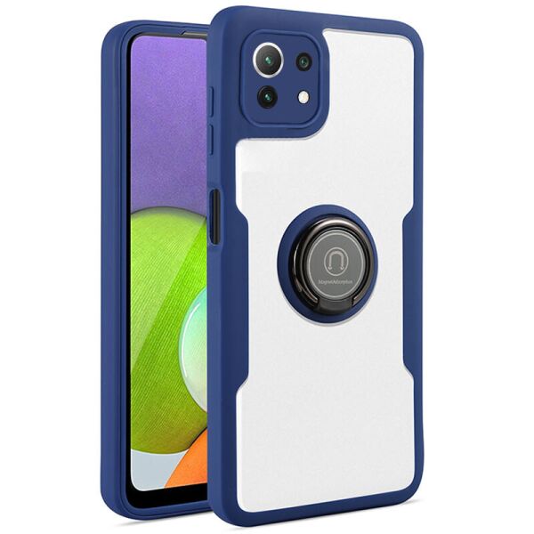 

TPU+PC чехол Crystal Ring 360 для Xiaomi Mi 11 Lite Синий