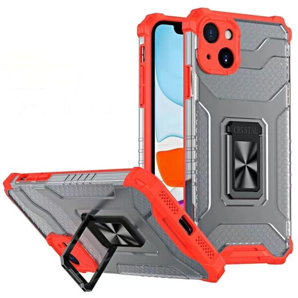 

Ударопрочный чехол Transformer CrystalRing для Apple iPhone 13 (6.1") Красный