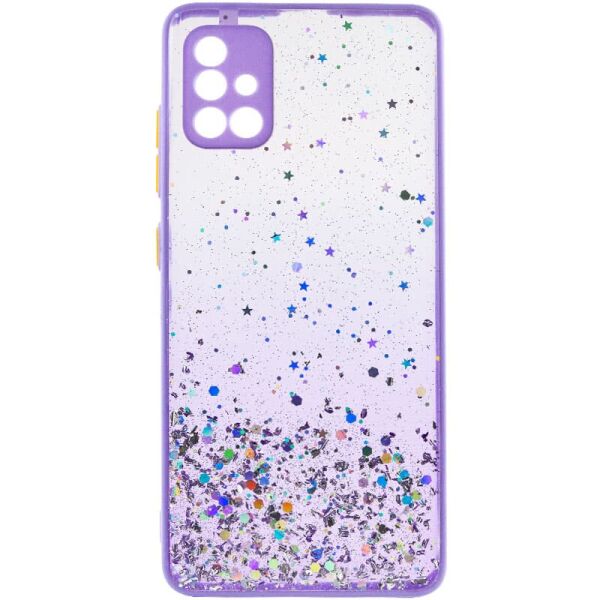 

TPU чехол Spangle star с защитой камеры для Samsung Galaxy A71 Сиреневый