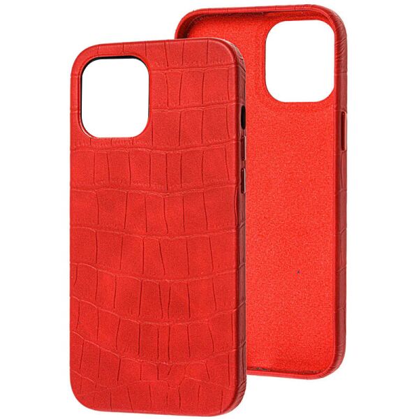 

Кожаный чехол Croco Leather для Apple iPhone 13 Pro Max (6.7") Red