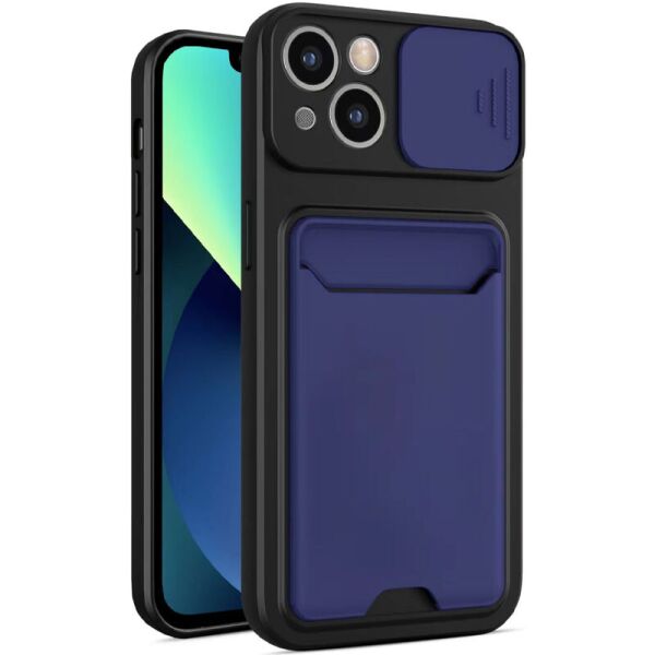 

TPU+PC чехол Card Holder для Samsung Galaxy A03s Синий