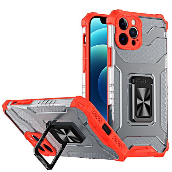 

Ударопрочный чехол Transformer CrystalRing для Apple iPhone 12 Pro Max (6.7") Красный