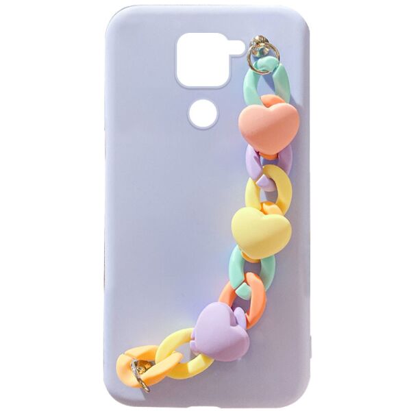 

Чехол Chained Heart c подвесной цепочкой для Xiaomi Redmi Note 9 / Redmi 10X Lilac Blue