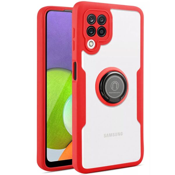 

TPU+PC чехол Crystal Ring 360 для Samsung Galaxy A52 4G / A52 5G / A52s Красный