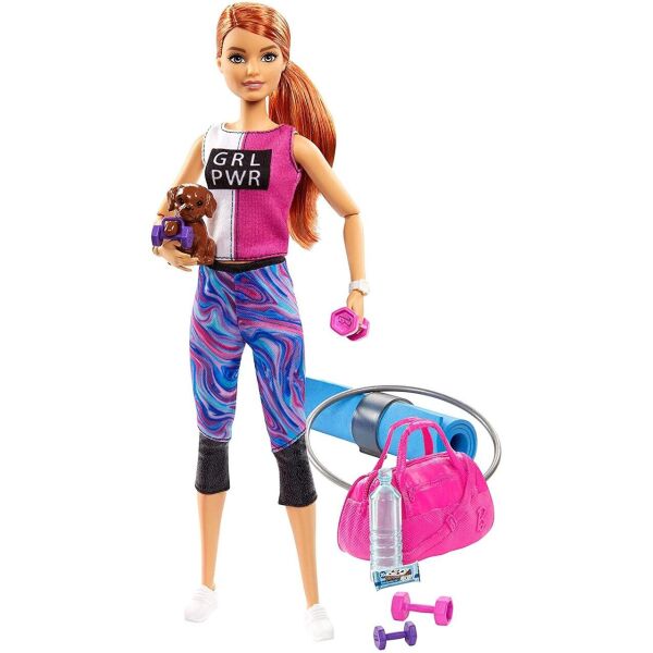 

Кукла Barbie Fitness Doll, Red-Haired, с Puppy and 9 Accessories Барби Фитнес (GJG57)