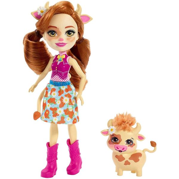 

Кукла Enchantimals Cailey Cow Doll, and Curdle Коровка Кейли и Кардла (FXM77)