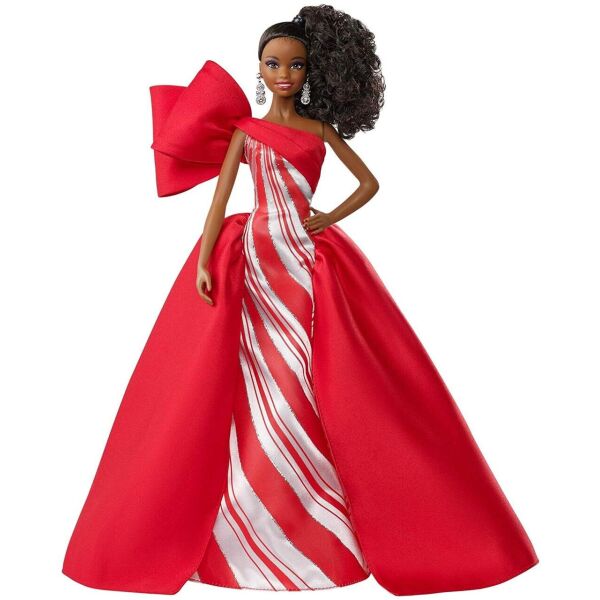 

Кукла Barbie 2019 Holiday Doll Brunette Curly Ponytail Коллекционная Праздничная (FXF02)