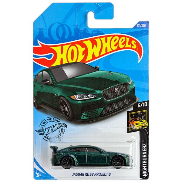 

Машинка Hot Wheels Jaguar XE SV Project 8 6/10 Nightburnerz 2020 Mattel GHD14-M9COB