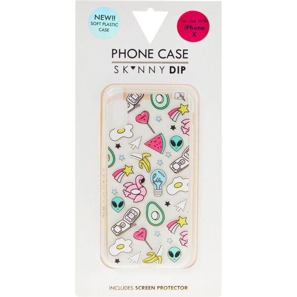 

Чехол накладка SKINNY DIP Clear Random Patterned для iPhone X / XS + защитное стекло